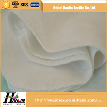 Tecido liso 100% algodão / cvc 120gsm tecido de flanela branca para bebê manta / fralda tailândia